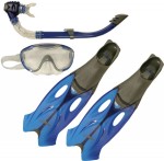 Glide Mask. Snorkel. Fin Set Grey/Blue